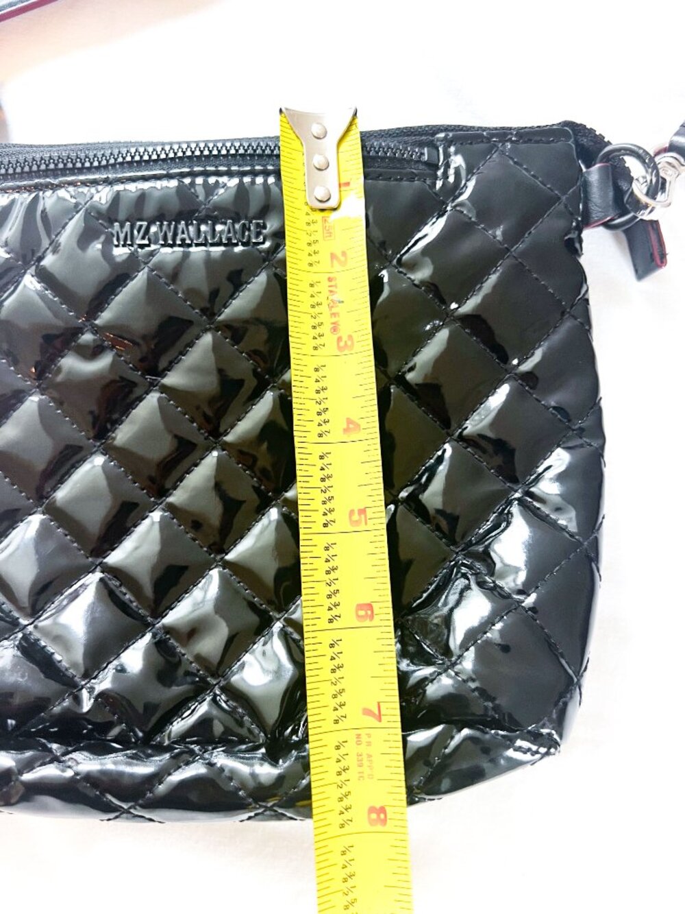 Mz wallace black lacquer crossbody metro scout leather strap - Picture 12 of 14